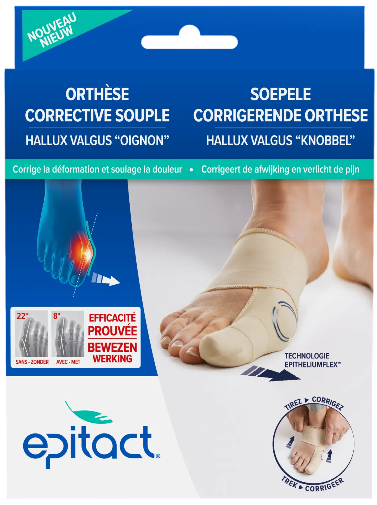 packaging correcteur d'orteil orthèse attelle hallux valgus epitact